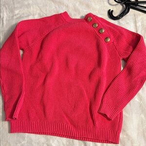 Women's Pink Sweater with Button Detail